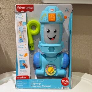 NIB Fisher-Price Laugh & Learn Light-Up Vacuum - Blue and Green